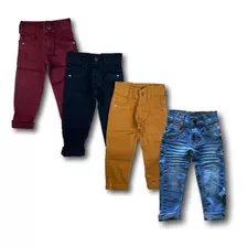 Kit 4 Calça Jeans Estilosa Infantil Meninos Skinny 