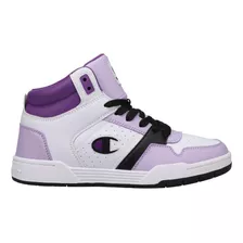 Tenis Champion Court Hi 520w Blanco Con Lila Para Mujer