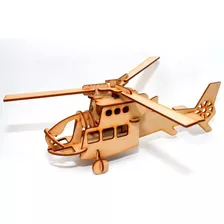 Rompecabezas Para Armar Maqueta 3d Madera Helicoptero