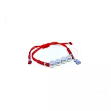 Pulsera Perlas Austriacas Cordón Rojo Titanio 18k