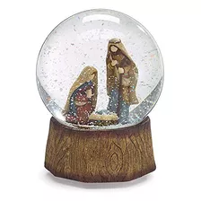 Burton And Burton Nativity Snow Globe Plays Silent Nigh...