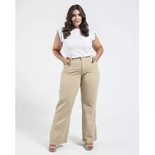 Calça Wide Leg Feminina Plus Pantalona Calça Mom Moda Plus