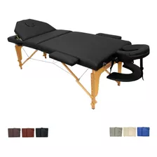 Cama Masaje Spa Reclinable Estuche Portátil Profesional Mesa Color Negro