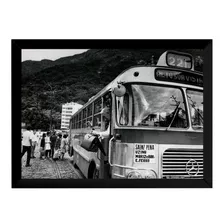 Quadro Vintage Ônibus Antigo 1970 Parada Rio De Janeiro