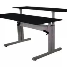 Mesa Ergonômica Com Regulagem De Altura E Tampos - Preto