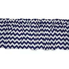 Baby Doll Ropa De Cama Chevron Window Valance, Navy