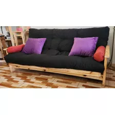 Futon Cama Sillón 3 Cuerpos Colchon Gabardina Loly & Jo