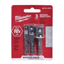 Milwaukee Elec Tool 48-32-5033 Juego De 3 Adaptadores De 1/4