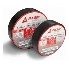 Cinta Aislante Negra Pvc 18m Pack X 10 Unidades Adler