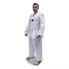 Dobok Taekwondo Start Branco Gola Branca Com Faixa Shiroi