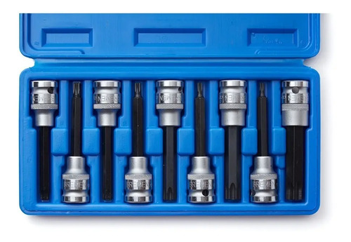 Set Llave Tubo Punta Torx Bremen Enc 1/2 Largos 9pz 5779 Color Gris
