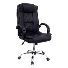 Cadeira De Escritório Presidente Prizi Oc110-2 + - Preta Cor Preto Material Do Estofamento Couro Sintético