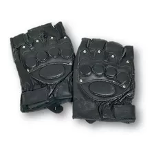 Guantes Moto Cuero Dedo Corto Protecciones Con Tachas