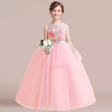 Vestido De Niña De Fiesta Mini-mi Modelo Carlota Rosa