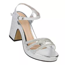 Sandalia Vestir Mujer Plata Tacto Piel Stfashion 04203700