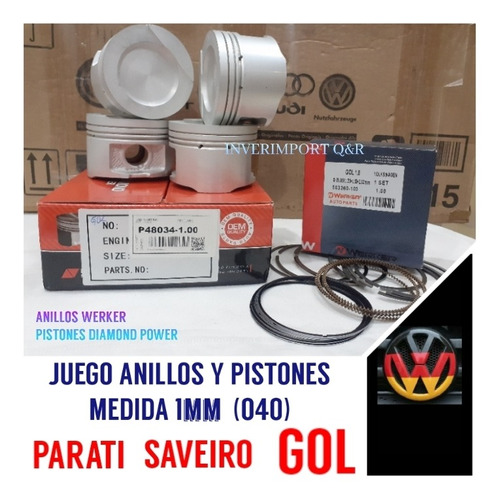 Juego Anillos Y Pistones Volkswagen Gol Parati Saveiro  040 