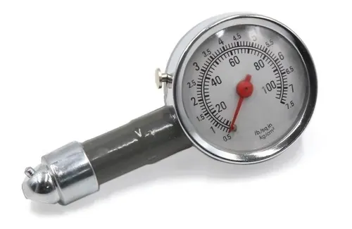 Calibre Presion De Neumatico Metálico Con Reloj
