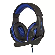 Fone De Ouvido Headset Gamer Knup Kp-396 Preto E Azul