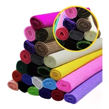 10 Papel Crepom Italiano Sólido Super Crepe 48 Cm X 2 Mts