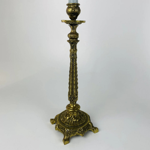 Par Castiçais Em Bronze Dourado Clássico 33,5cm Vintage Dourado-escuro 5