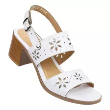 Sandalia Tacón Mujer Stfashion Blanco 16803601 Tacto Piel