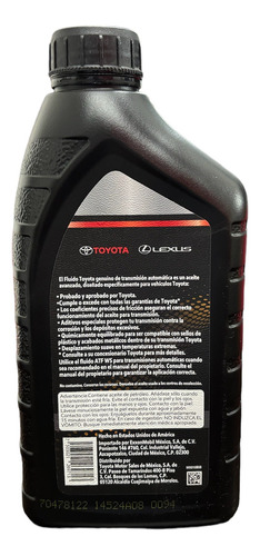 Aceite Original Toyota Para Transmisiones Automticas Atf Ws Foto 2