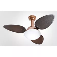 Ventilador De Teto Jet Cobre Venti-delta 3pás Rattan Tb 110v