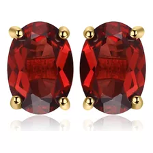 Jewelrypalace Pendientes De Tuerca De Granate Rojo Natural P