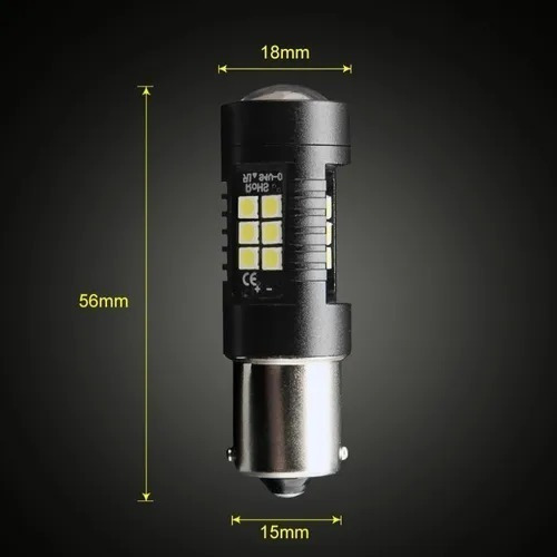 2 Led 1157 P21/5w Smd 3030 Canbus 1200 Lums Rojo Estrobo Foto 2