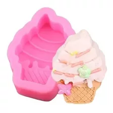 Molde Silicona Conito De Helado Repostería Porcelana