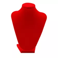 Exhibidor Mostrario Cuello Alargado Mediano Terciopelo Rojo