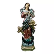 Virgen Desatanudos , Acabado Metálico, 40x17x12cm