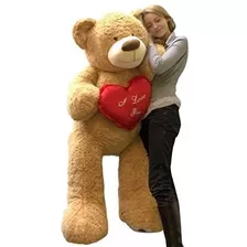 Oso De Peluche - I Love You Giant Teddy Bear 5 Foot Soft Tan