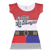  Vestido Fantasia Cosplay Arlequina Daddy's Lil Monster 