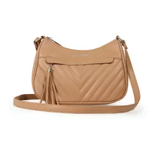 Bolsa Para Mujer Crossbody Lucentzza Tassel Decorativo Color Camel