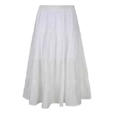 Falda Elasticada Blanca - Hecho En India