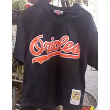 Jersey Mitchell& Ness Orioles Bordado Talla L