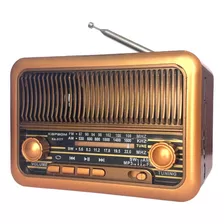Rádio Retrô Vintage C/ Bluetooth Am Fm Usb Portátil 3177