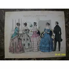 Moda En París Grabado Coloreado De Viena C.1830 Nº 730