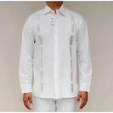 Camisa Guayabera Manga Larga Sin Bolsillos