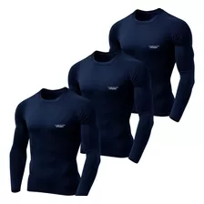 Kit 3 Camisetas Pro Fitness Treino Térmica C/ Proteção Uv