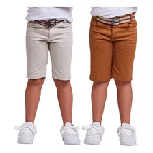 Kit 2 Bermuda Jeans Sarja Infantil Menino Short Masculino