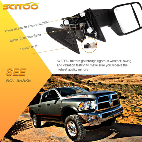 Scitoo Remolque Espejos, Encaja Dodge Ram Accesorios Exterio Foto 4