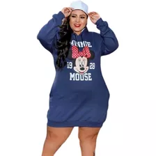 Vestido Moletom Blusão Feminino Tamanhos Grandes Plus Size