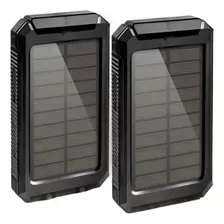 Pack 2 Cargador Solar Portatil Bateria 20,000mah Power Bank