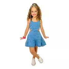 Macaquinho Short Jeans Infantil Menina Criança