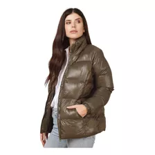 Campera Puffer Mujer Amplia Ultra Ligera Cuello Alto Moda