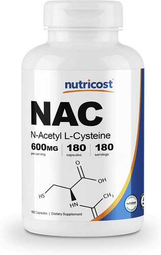 Nac 600mg N-acetyl L-cysteine Nutricost  X 180caps
