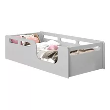 Mini Cama Montessoriana Solteiro Cinza Luxo 100%mdf