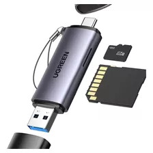 Ugreen Adaptador Leitor De Cartão Usb E Usb-c 3.0 P/ Sd Tf